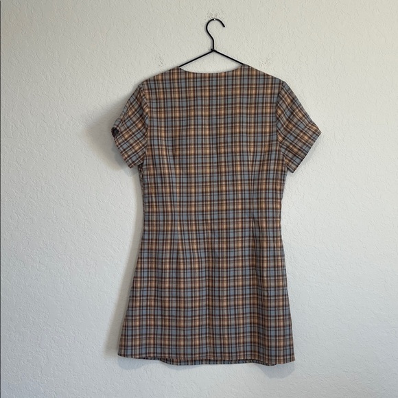 Pepper Mayo Plaid V Neck Mini Dress - Picture 9 of 9